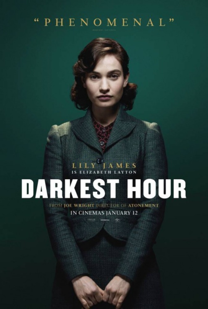 لیلی جیمز در پوستر فیلم «تاریک ترین ساعت»(Darkest Hour) 